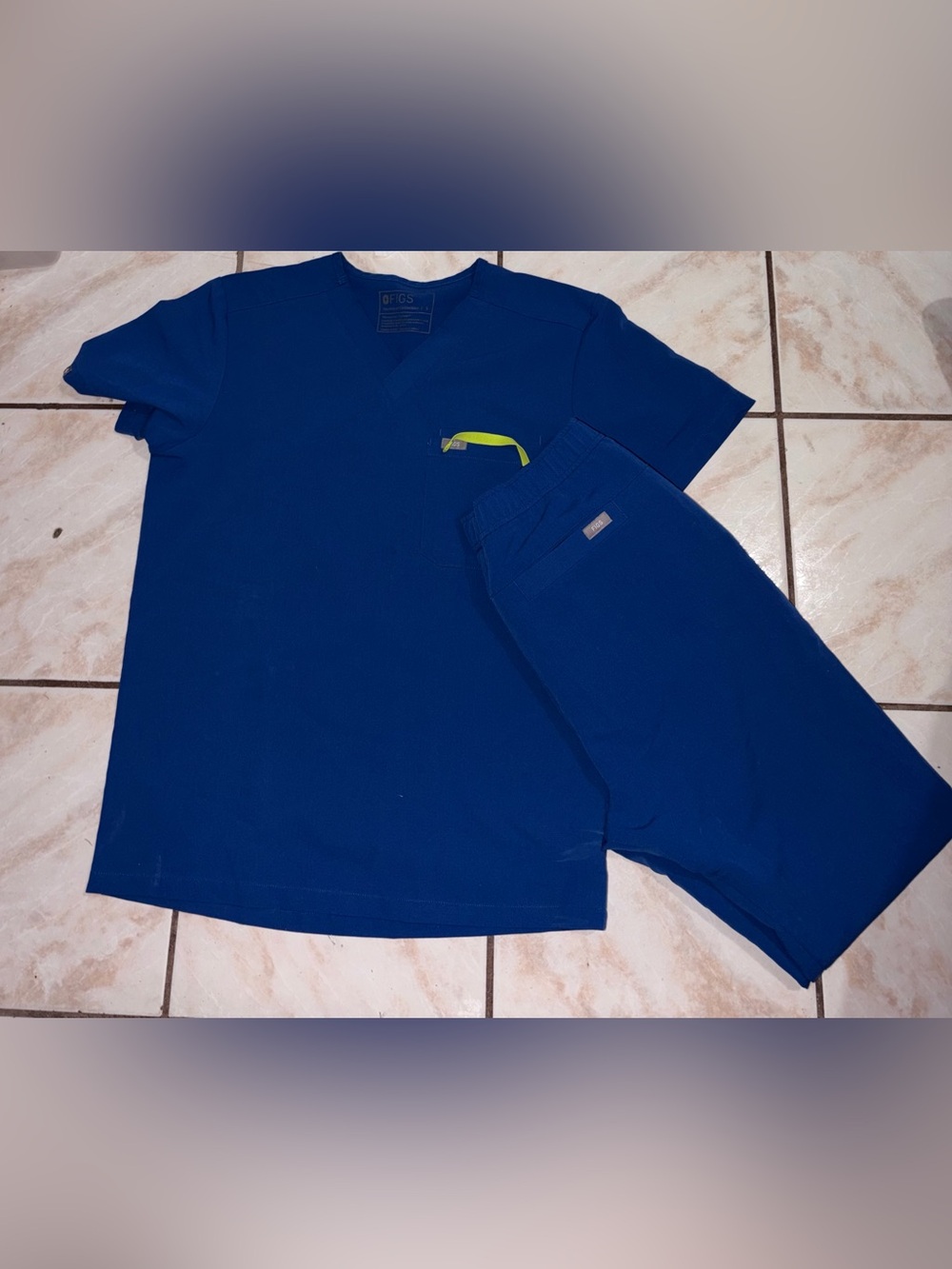 Figs Electric Blue scrub set